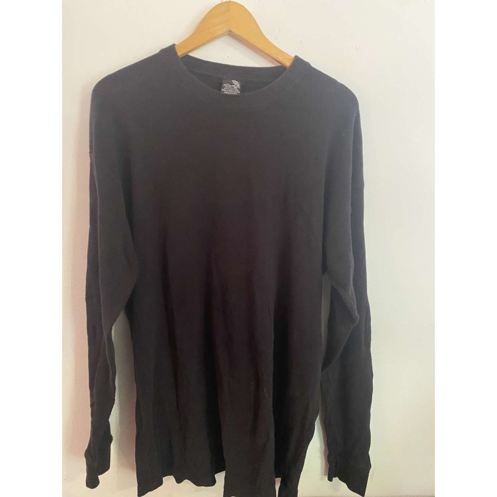 Sada Brand 100% Cotton Men's Black Long Sleeve Thermal Style Shirt Size 3X